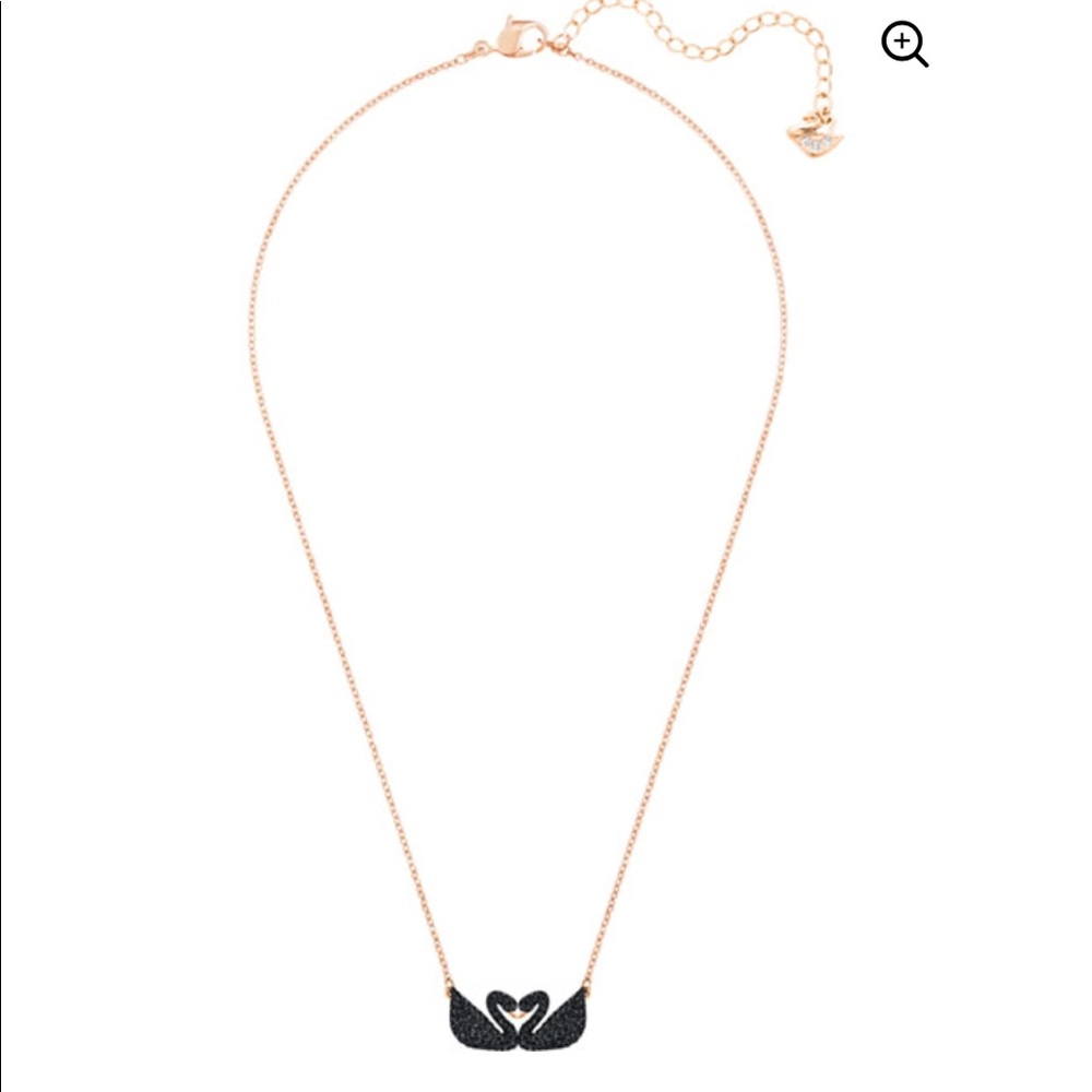 Swarovski double swan necklace